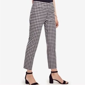 Loft Sz 4 Marisa Ankle Pant - black gingham